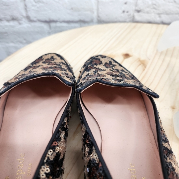 Kate Spade Caty Cape Sequined Leopard Print Loafers Size 7M - Picture 11 of 13